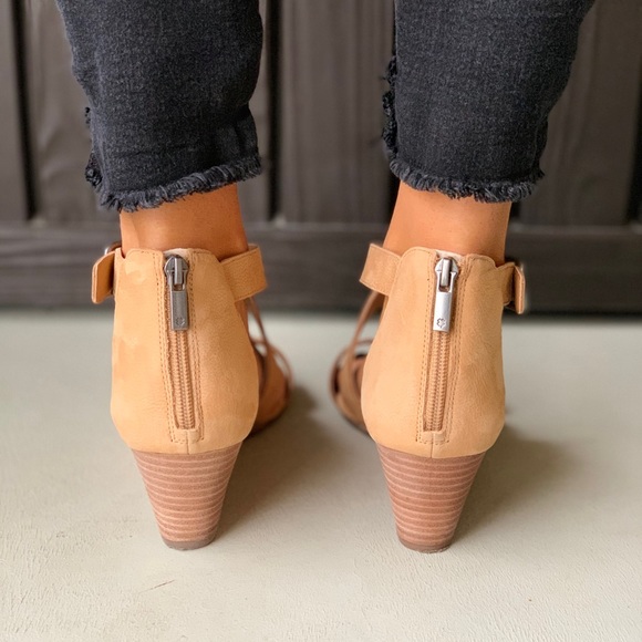 Leather Demi Wedge Crisscross Sandal - Picture 2 of 6